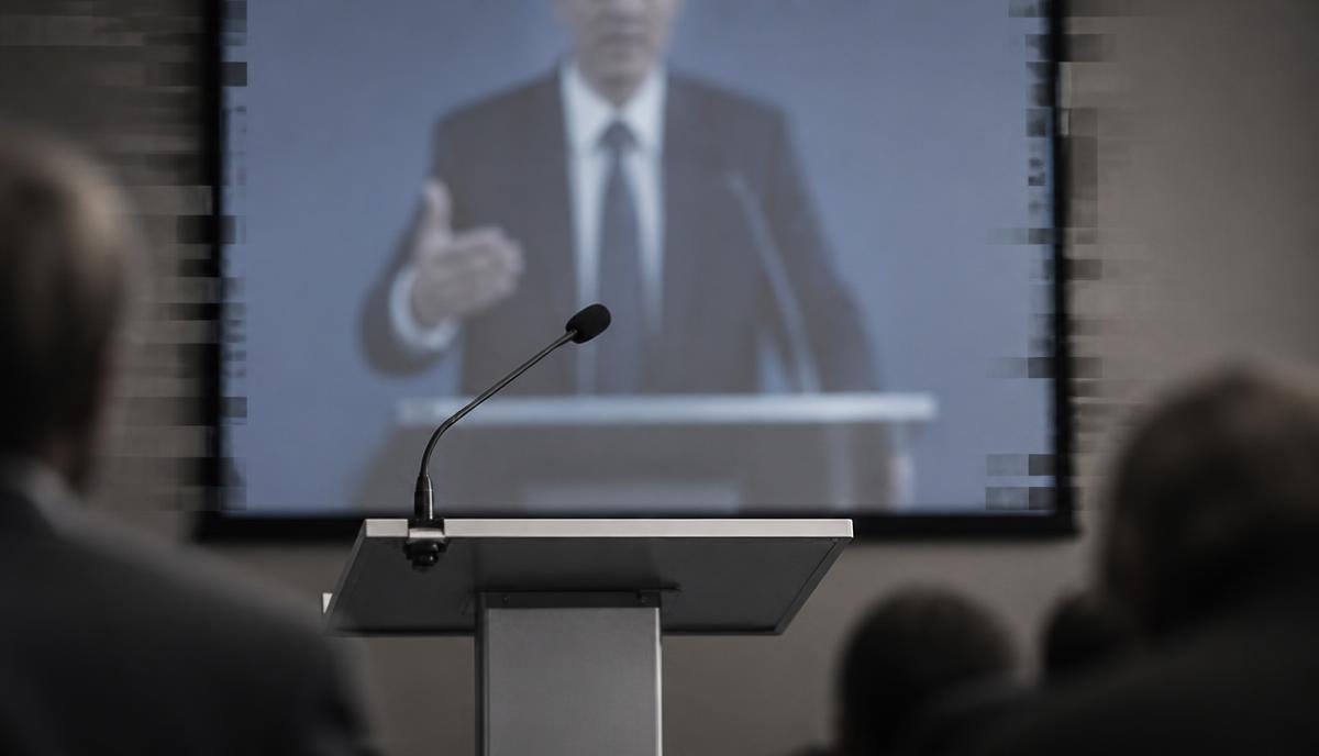 Deepfake of Your Keynote Speaker Spreads Mid-Event — International policy forum, 1,200 attendees, press accredited, day 1 afternoon