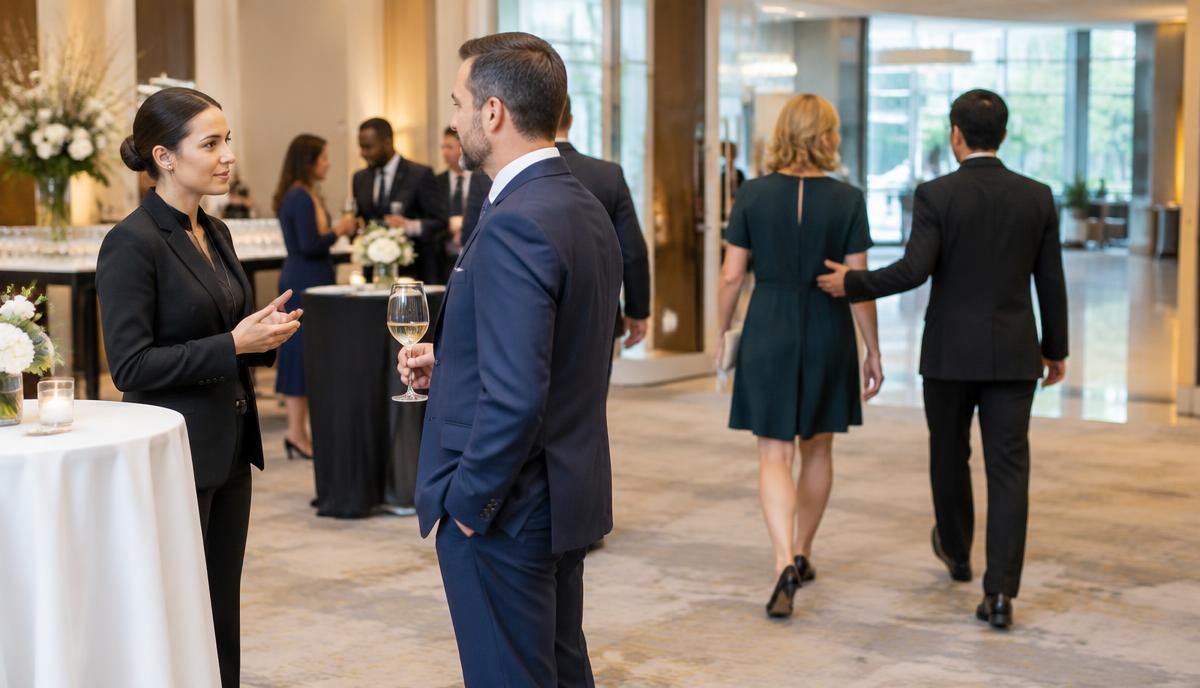 An Intoxicated Guest Won’t Let Others Leave the Conversation — Hotel banquet, 300 guests, evening reception, venue security and licensed bar staff on duty